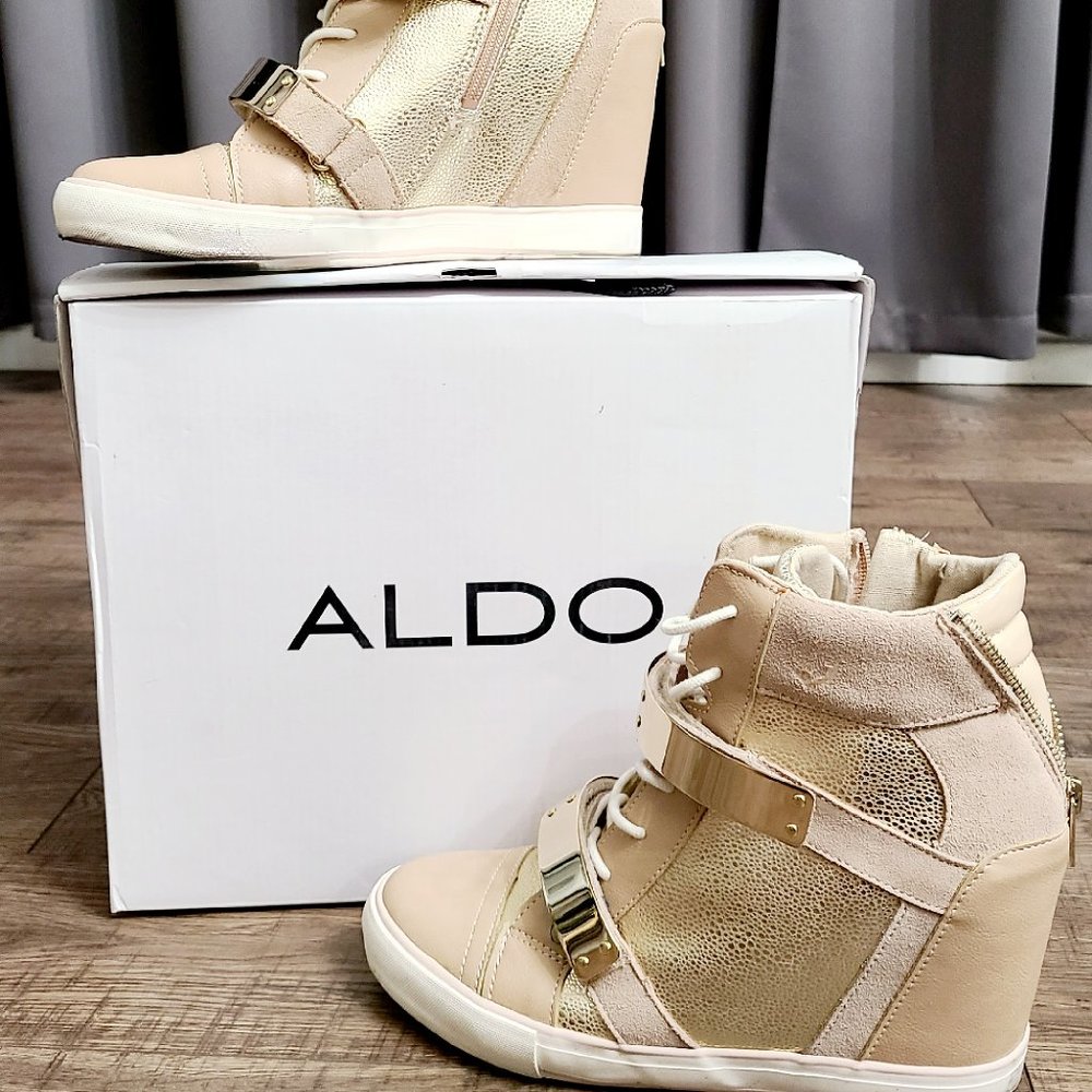 Taupe and Gold Buckle Booties